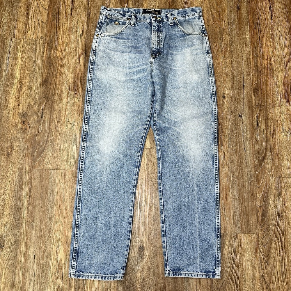Wrangler George Strait Cowboy Cut Mens Jeans 36x34 Blue Denim Medium Wash